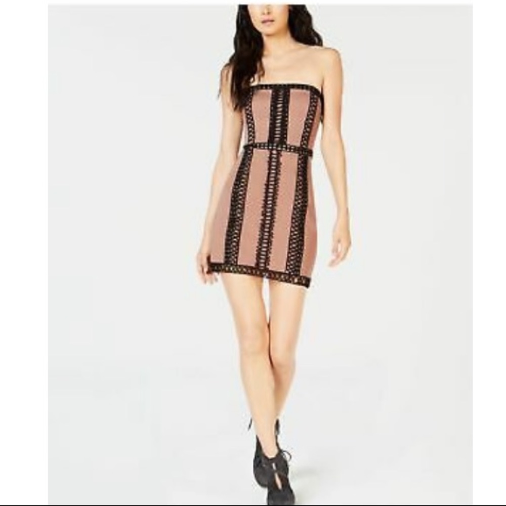 Free People City Lights Crochet-Detail Tube Dress